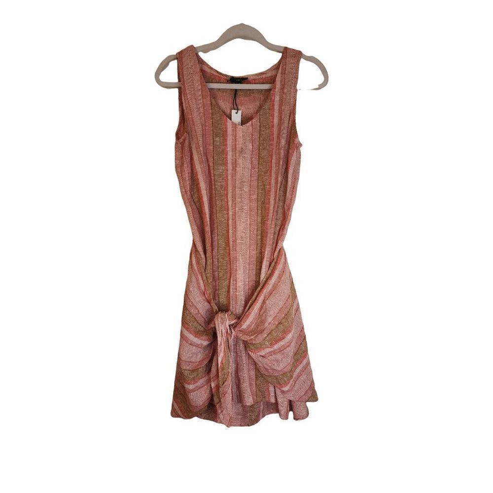 Anthropologie Drew Red Nat tie dress size small linen blend